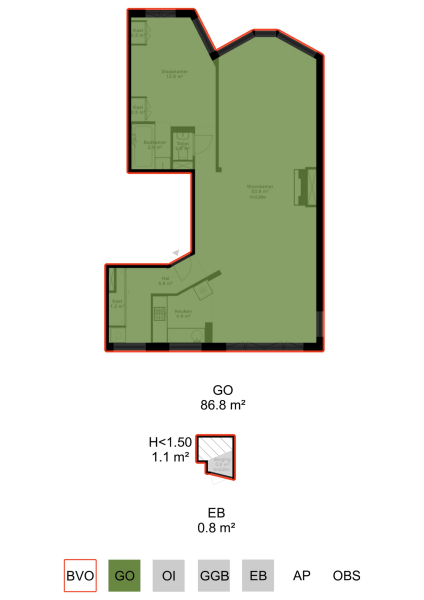 Floor Plan 5 - Vondelstraat 11 H 2