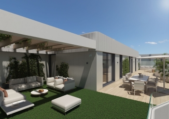 Penthouse with expansive terrace and open sea views